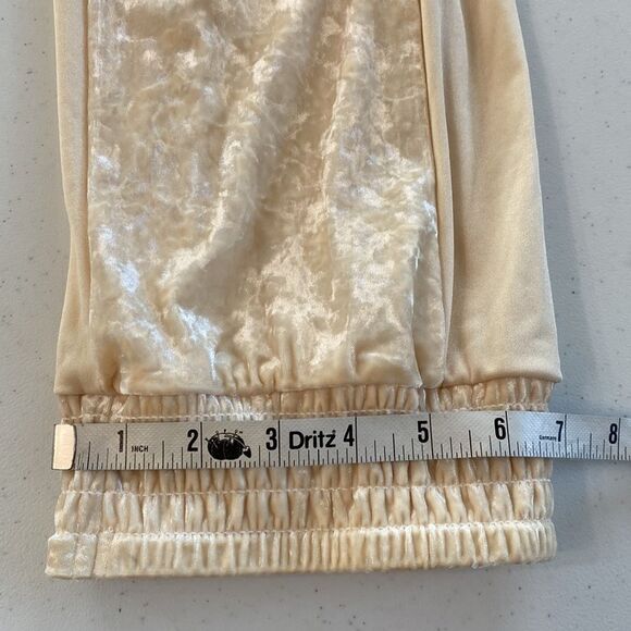 We Are HAH 1 Track Mind Crushed Velvet Jogger Pant in Almond Milk Slouchy Mesh - Picture 15 of 16